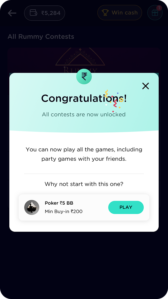 All features unlocked screen