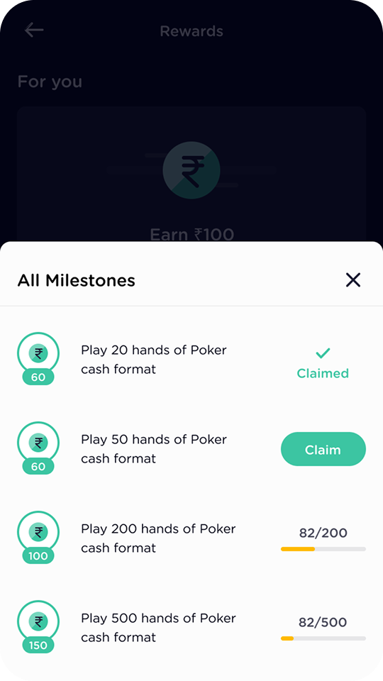 Milestones bottom sheet