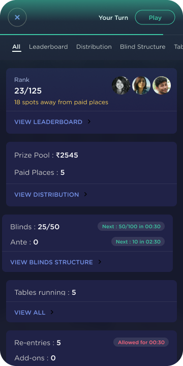Your-turn CTA on the leaderboard