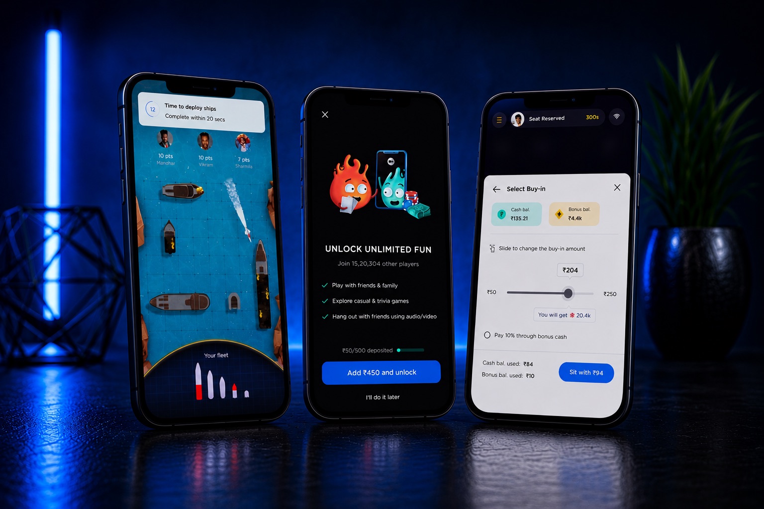 Preview of the Getmega app screens