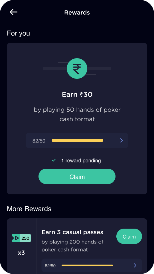 Tasks and rewards page