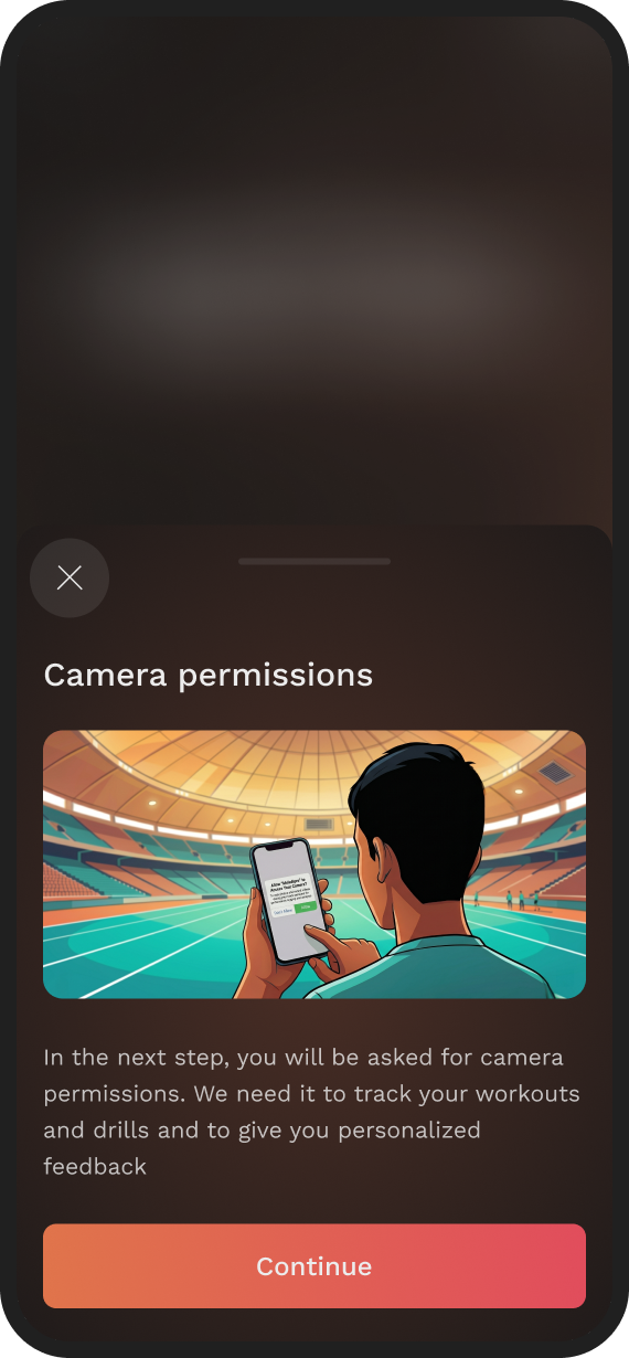 Camera permission rationale screen