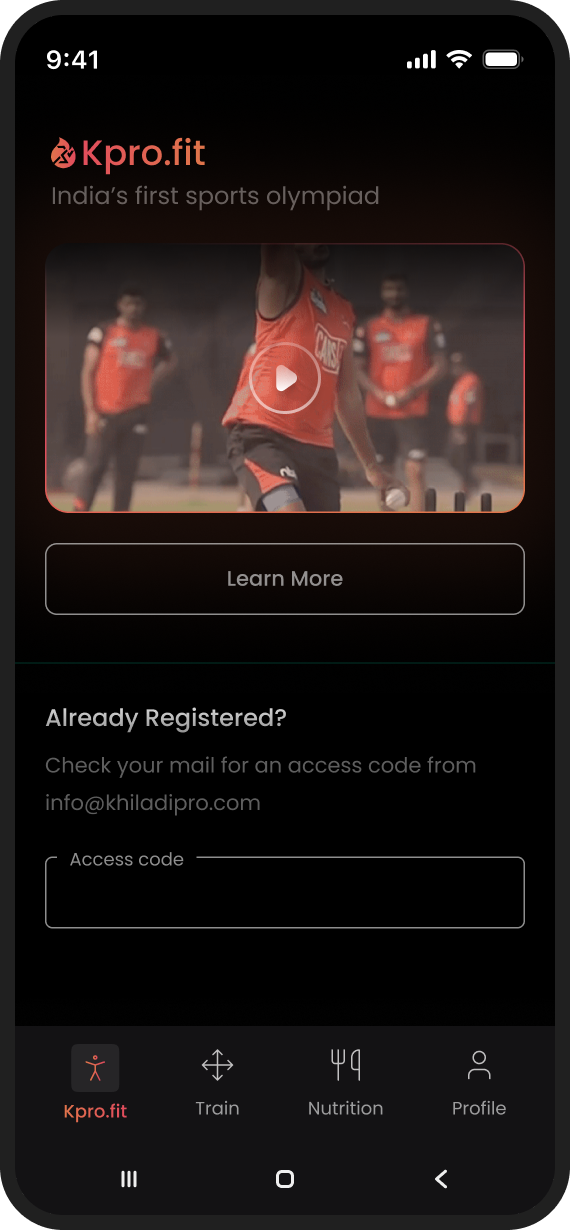 Pre-event screen for unregistered users