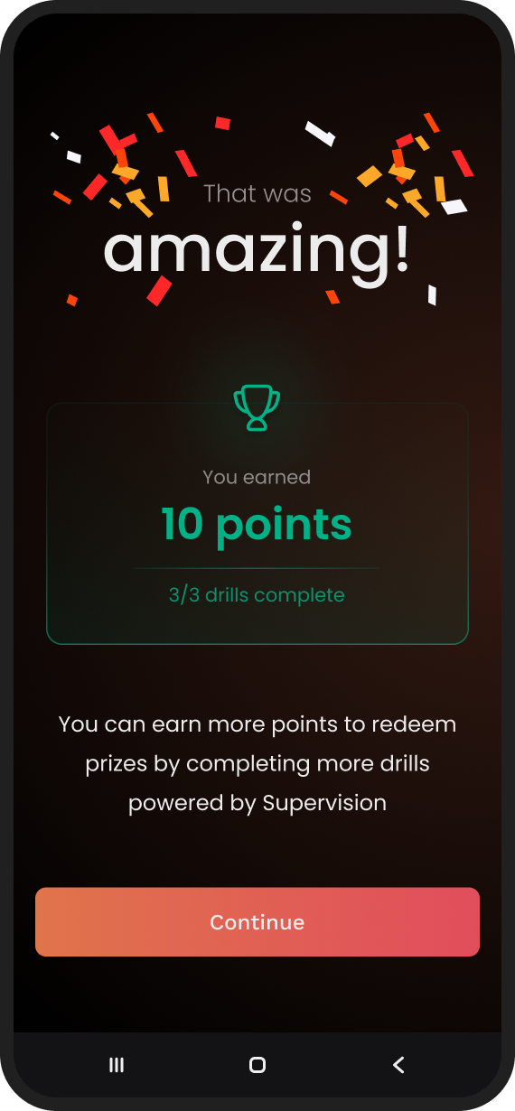 Celebratory end of the onboarding flow
